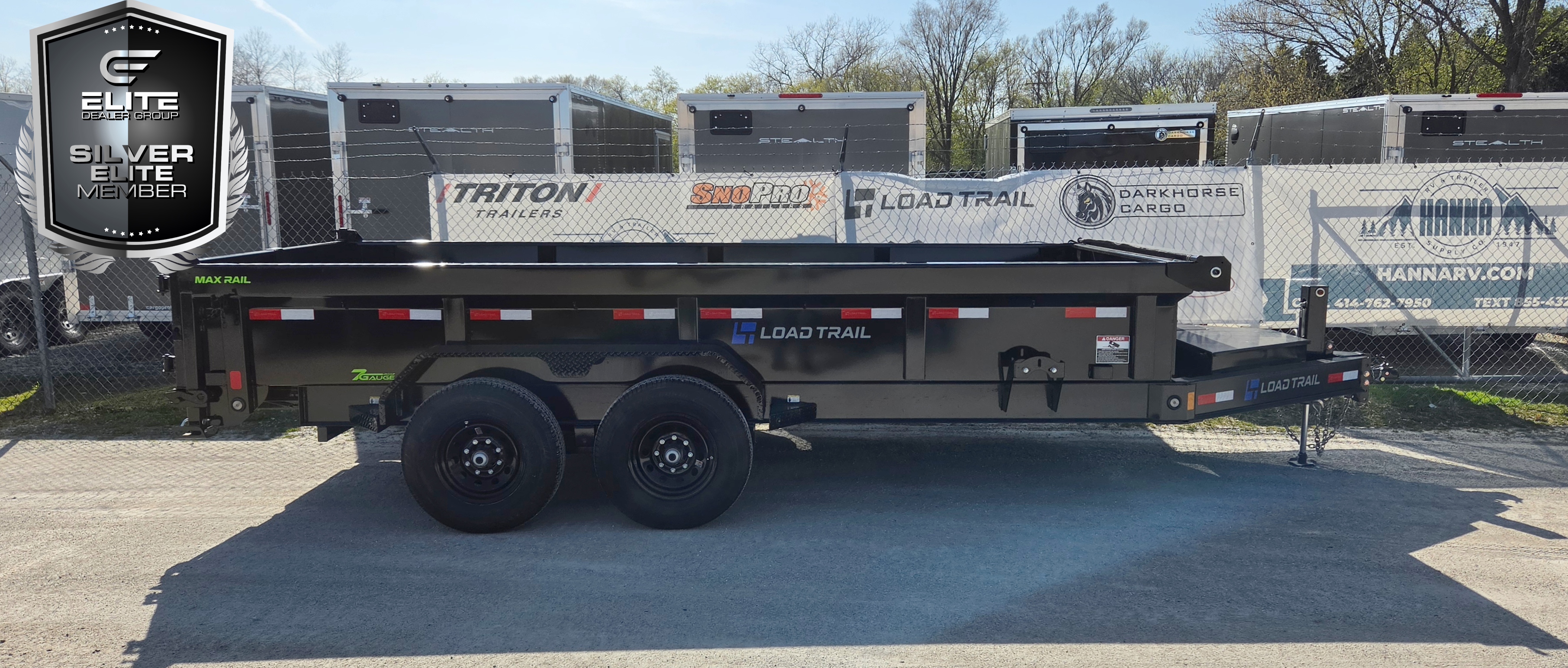 Load Trail 83 X 16 Tandem Axle 14,000 Lb Dump Trailer with Scissor Lift  & Hydraulic Jack - 7 Gauge Floor